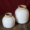 White Flower Vase Glazed Ceramic Vase - RusticReach