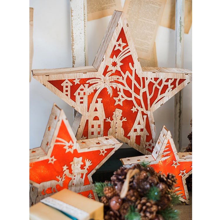 Christmas Decorative Light Box in Red - RusticReach