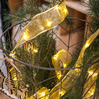 Christmas Lighted Ribbon Wire Ribbon in Yellow 91" Long