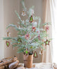 Cedar Fir Tree Snow Flocked Christmas Tree in Paper Wrapped Base - RusticReach