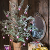 Cedar Fir Tree Snow Flocked Christmas Tree in Paper Wrapped Base - RusticReach