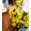 Faux Silk Artificial Yellow Dancing Lady Orchid Stem Bundle 19" Tall - RusticReach