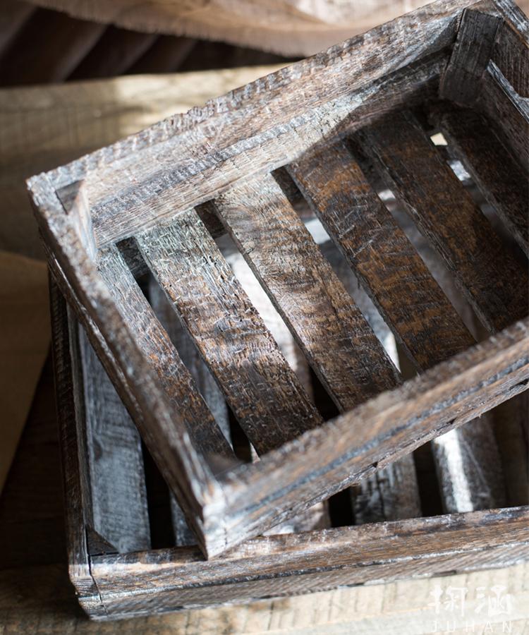 Antique Wood Crates Rectangular RusticReach 