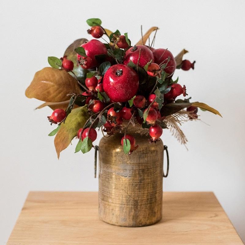 Artificial Apple Pomegranate Bouquet 12" Tall RusticReach 