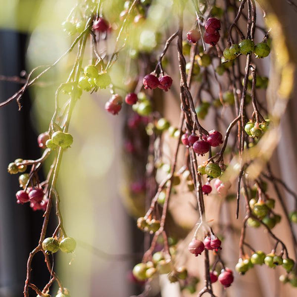 Artificial Berry Vines Green and Red 35" Tall RusticReach 