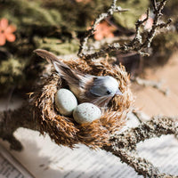 Artificial Bird Nest Ornament Randomly Picked Set of 2 RusticReach 