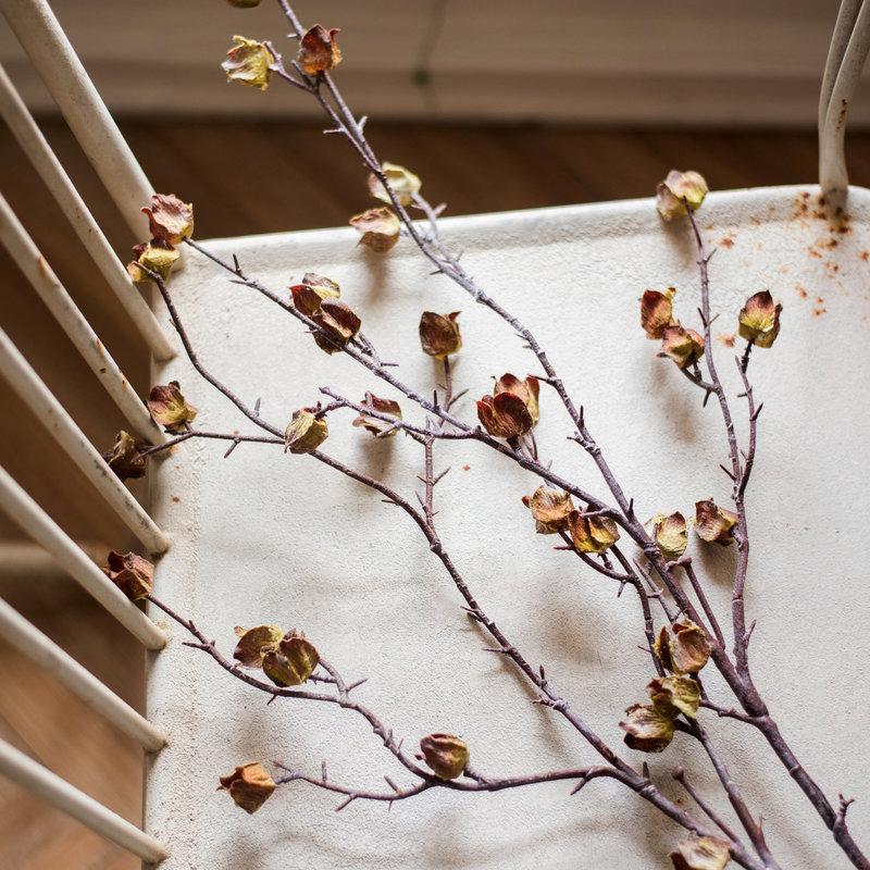 Faux Silk Artificial Hibiscus Flower Stem Dry 35.4" Tall - RusticReach