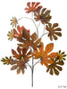Artificial Fatsia Leaf in Autumn Red 32" Tall Faux - RusticReach