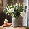 Artificial Flower Bouquet Clematis Flower in Greenery 20" Tall - RusticReach