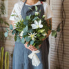 Artificial Flower Bouquet Clematis Flower in Greenery 20" Tall - RusticReach