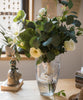 Artificial Flower Bouquet Clematis Flower in Greenery 20" Tall - RusticReach