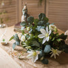 Artificial Flower Bouquet Clematis Flower in Greenery 20" Tall - RusticReach