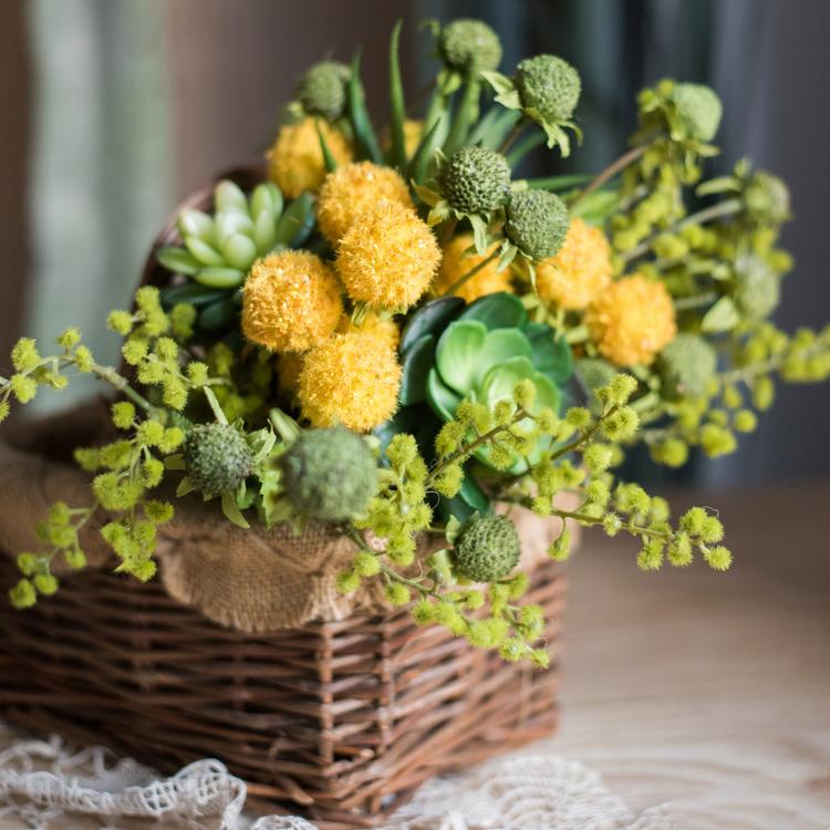 Green on sale silk flowers