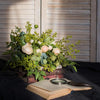 Artificial Flower Bouquet Greenery White Rose Bouquet 13" Tall - RusticReach