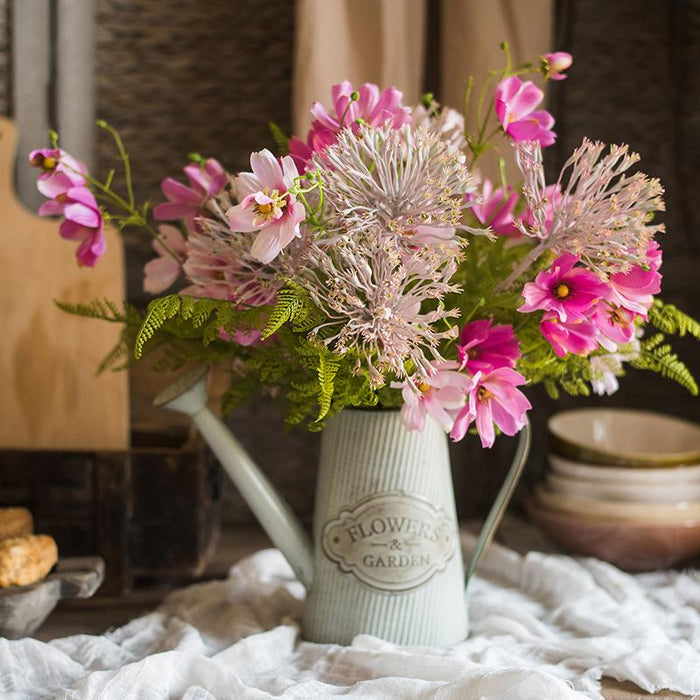 Artificial Silk Flower Bouquet Pink Daisy 20" Tall RusticReach