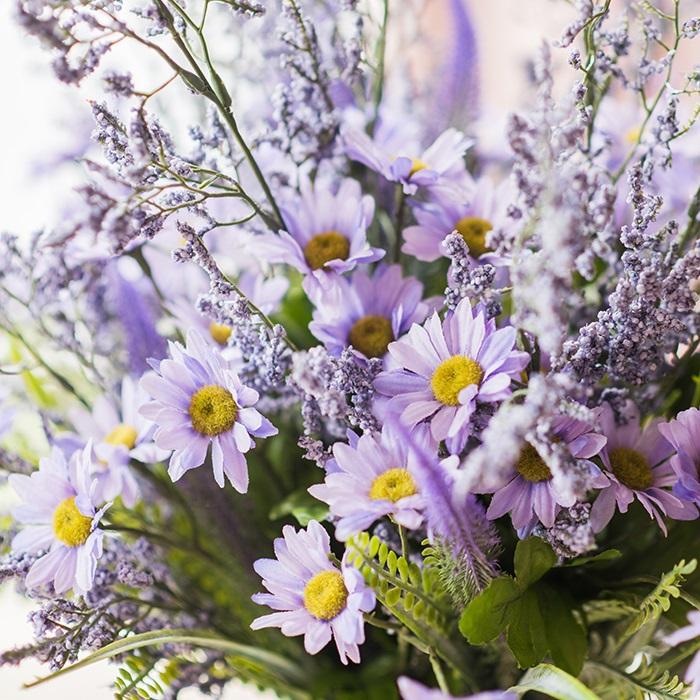 Artificial Silk Bouquet Country Flowers 20" Tall Purple - RusticReach