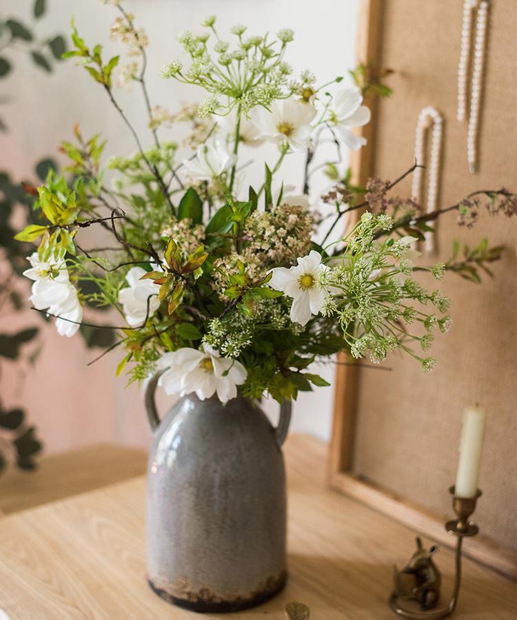 Artificial Flower Bouquet Spring Daisy Greenery Mix 24" Tall - RusticReach