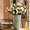 Artificial Flower Eco PE Camellia Bloom Stem Set in White 16" Tall - RusticReach