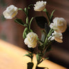 Artificial Flower Eco PE Camellia Bloom Stem Set in White 16" Tall - RusticReach