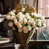 Artificial Flower Eco PE Camellia Bloom Stem Set in White 16" Tall - RusticReach