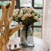 Artificial Flower Eco PE Camellia Bloom Stem Set in White 16" Tall - RusticReach