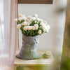 Artificial Flower Eco PE Camellia Bloom Stem Set in White 16" Tall - RusticReach