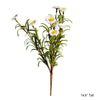 Faux Silk Artificial Flower Eco PE Small Daisy Stem Set in White 15" Tall - RusticReach