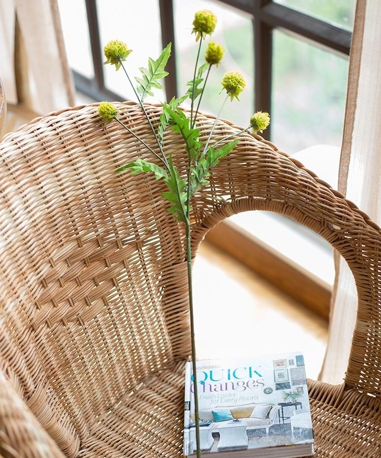 Faux Silk Artificial Flower Pompom Stem 28" Tall - RusticReach