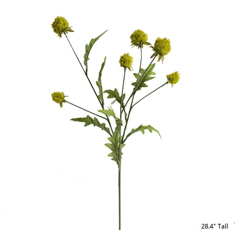 Faux Silk Artificial Flower Pompom Stem 28 Tall – RusticReach