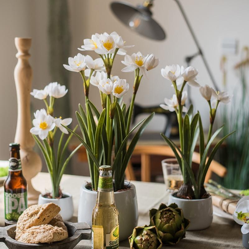 Artificial Silk Real Touch Daffodil Flower Bonsai - RusticReach