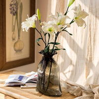 Artificial Flower Real Touch Lily Stem in White 34" Tall RusticReach 