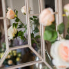 Faux Artificial Flower Silk 4 Rose Bloom Stem in Champagne Color 31" Tall - RusticReach