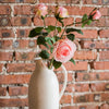 Faux Artificial Flower Silk 4 Rose Bloom Stem in Light Pink 31" Tall - RusticReach
