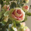 Artificial Flower Silk Rose Flower Bloom and Bud Stem in Pink 39" Tall - RusticReach