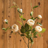 Artificial Flower Silk Rose Flower Bloom and Bud Stem in White 39" Tall - RusticReach