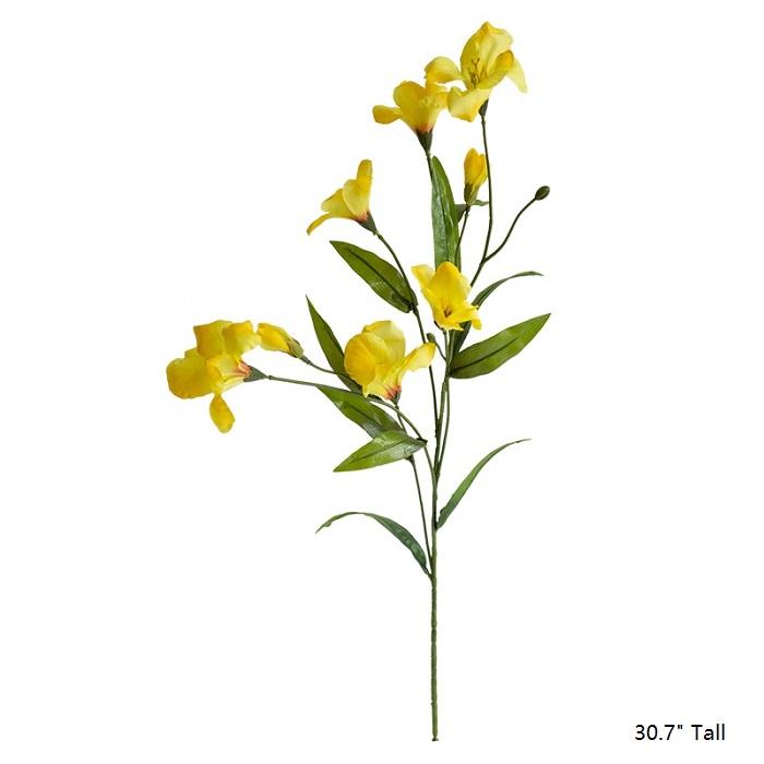Artificial Flower Silk Tung Flower Stem in Yellow 31" Tall - RusticReach