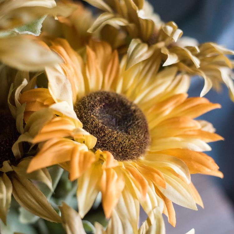 Faux Artificial Flower Silk Sunflower Stem 28 Tall