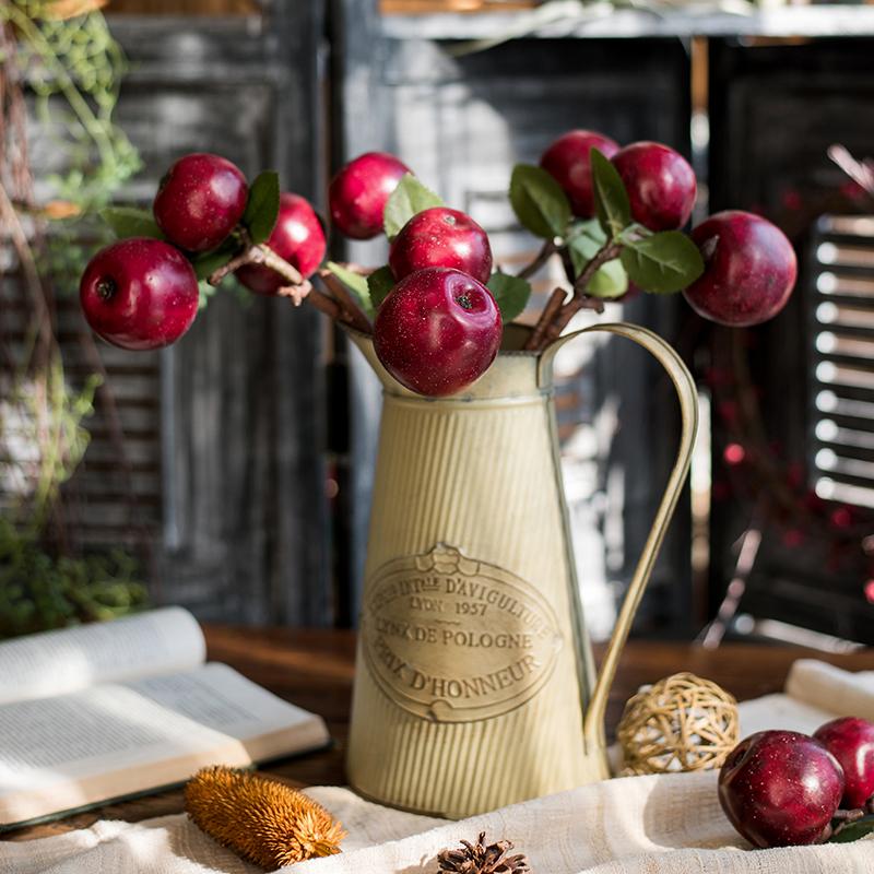 Artificial Fruit Artificial Red Apple Stem 15" Tall - RusticReach