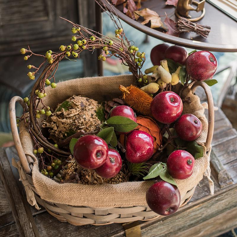 Artificial Fruit Artificial Red Apple Stem 15" Tall - RusticReach