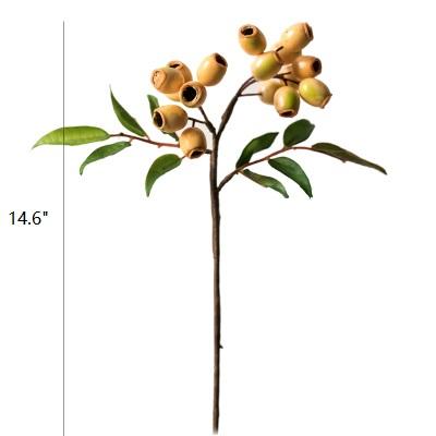 Artificial Fruit Loquat Fruit Stem in Yellow 15" Tall RusticReach 