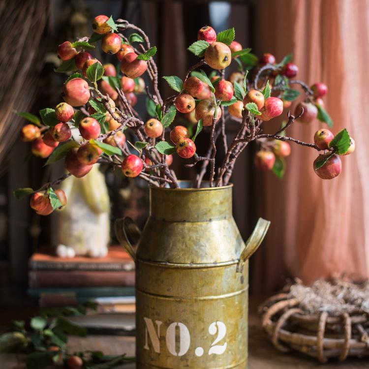 Artificial Fruit Mini Apple Stems in Red 23" Tall - RusticReach