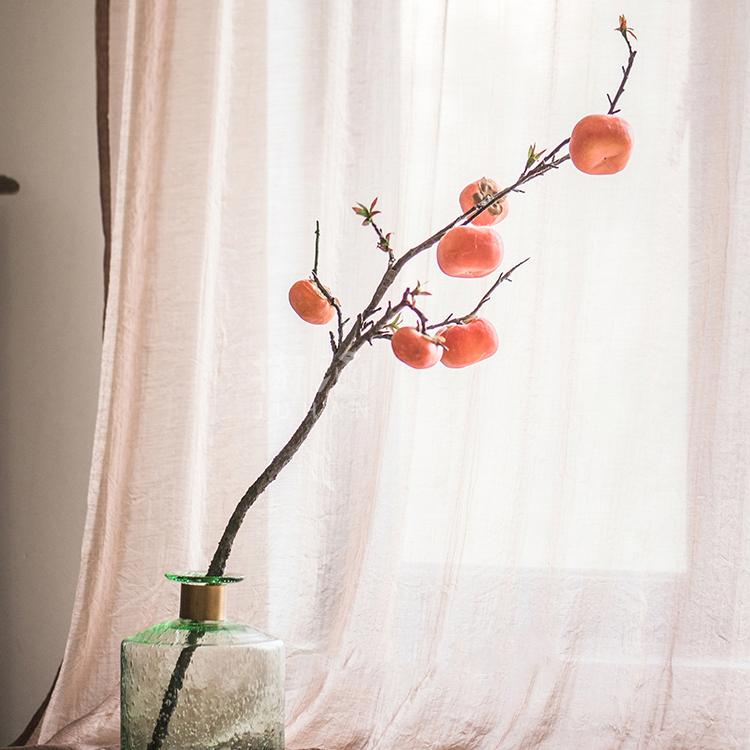 Artificial Fruit Persimmon Fruit Stem 43" Tall - RusticReach