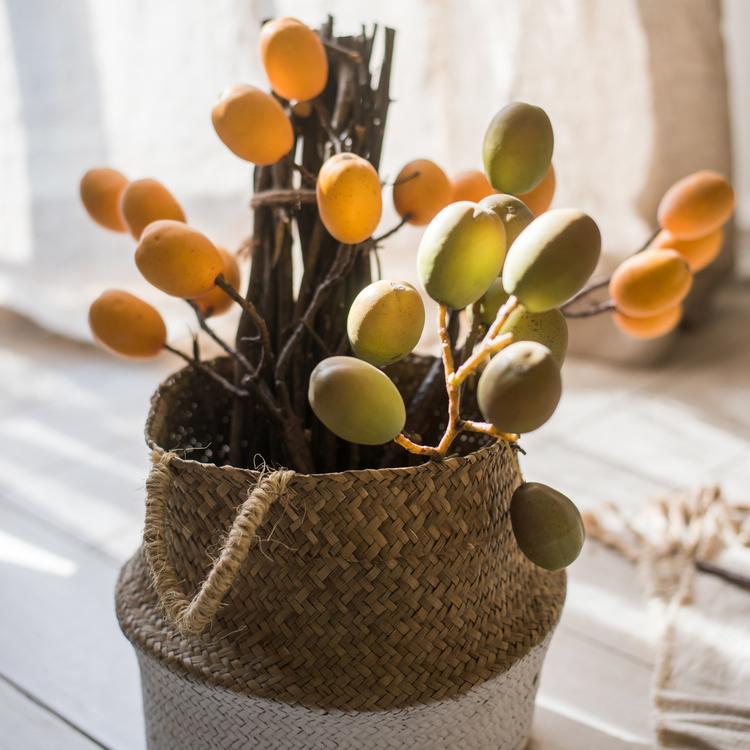 Artificial Fruit Pipa Fruit Stem 26" Tall Silk Plant - RusticReach