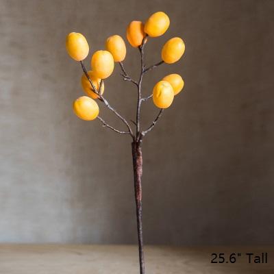 Artificial Fruit Pipa Fruit Stem 26" Tall Silk Plant - RusticReach