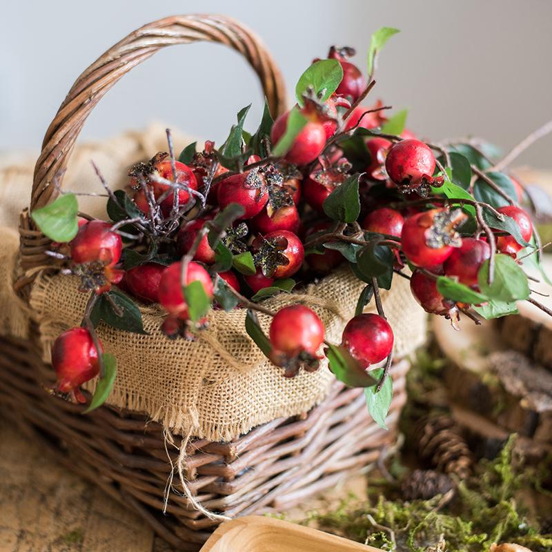 Artificial Fruit Pomegranate Fruit Bouquet 12" Tall - RusticReach