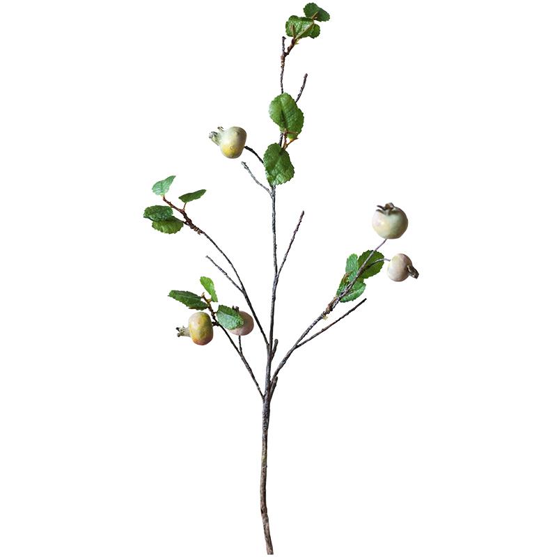 Artificial Fruit Rose Hip Stem in Green 20" Tall Silk Plant - RusticReach