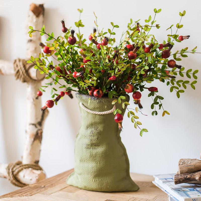 Artificial Fruit Small Pomegranate Fruit Stem 23" Tall - RusticReach