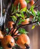 Artificial Fruit Yellow Orange Pomegranate Fruit Stem 36" Tall - RusticReach
