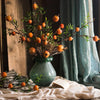 Artificial Fruit Yellow Orange Pomegranate Fruit Stem 36" Tall - RusticReach