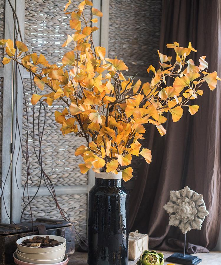 Artificial Ginkgo Stem in Yellow 37" Tall Faux - RusticReach